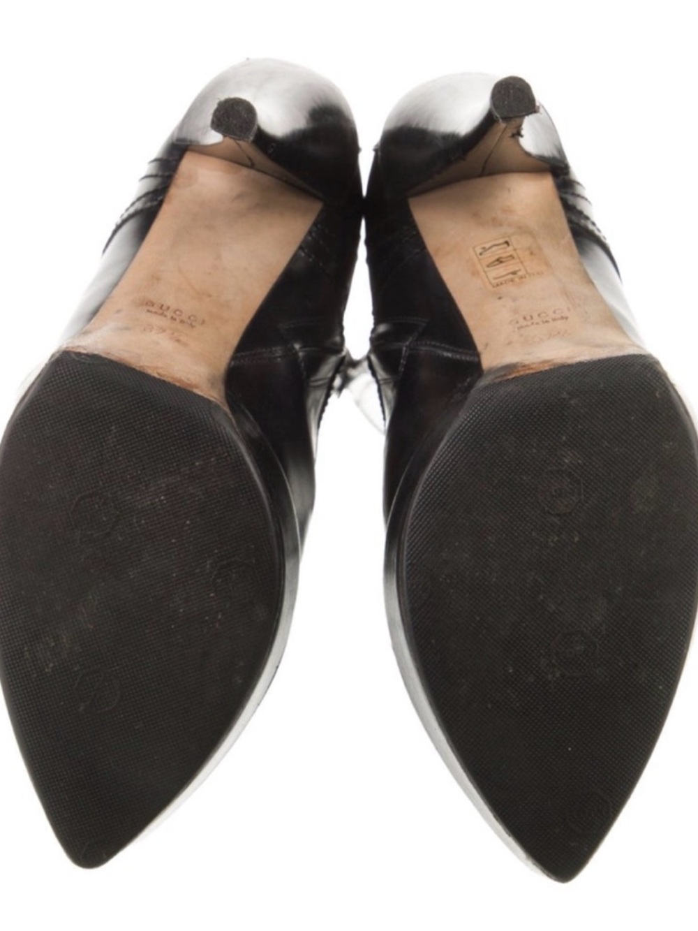GUCCI VINTAGE Black Leather Riddle Knee High Lace-Up Platform Heeled Boot 2009 - Picture 12 of 15